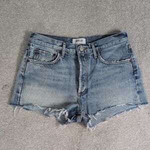 Agolde Blue Jean Shorts Vintage-Style High-Waisted